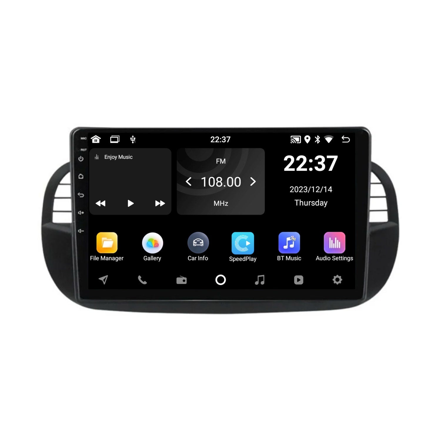 Fiat 500 Car Stereo and Navigation with Apple CarPlay & Android Auto | Black | Core