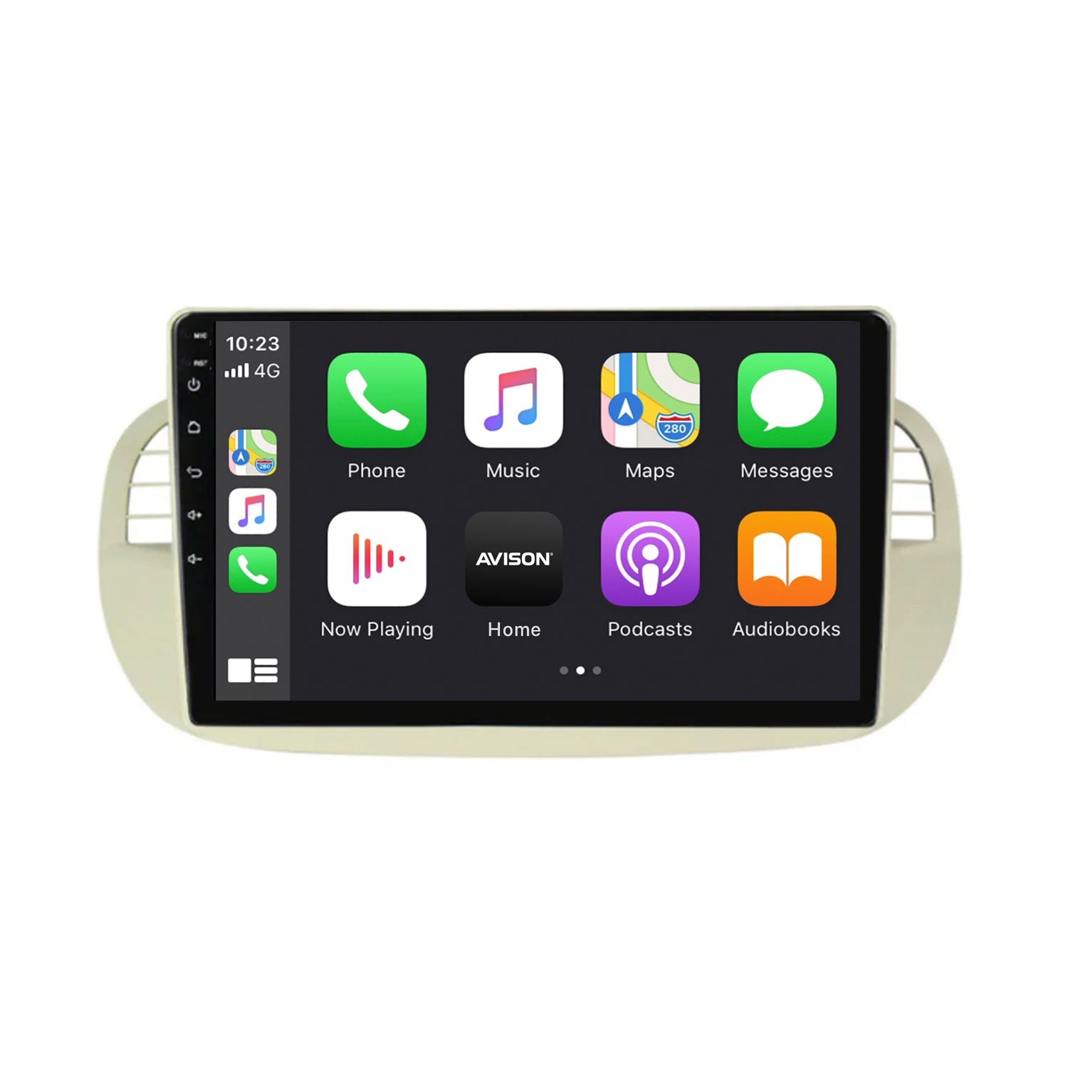 Fiat 500 Car Stereo and Navigation with Apple CarPlay & Android Auto | White | Core