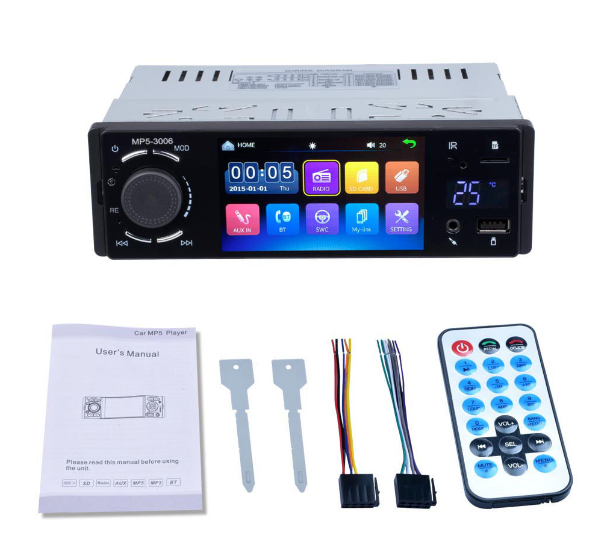 Universal 1 DIN Car Stereo 4 Inch Screen | Bluetooth | FM | AUX | Camera Input
