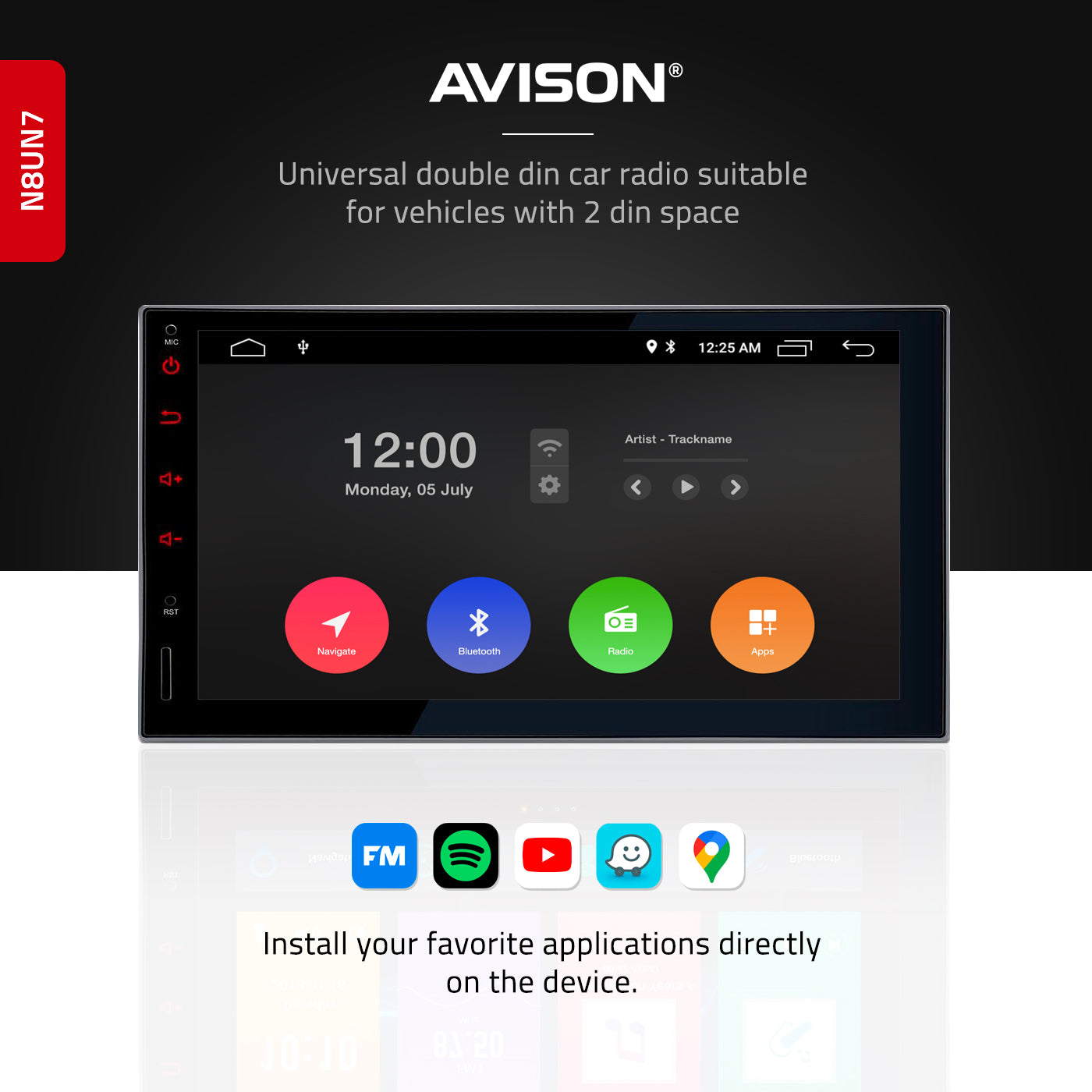 Universal 2 DIN Car Stereo with Apple CarPlay & Android Auto | Core