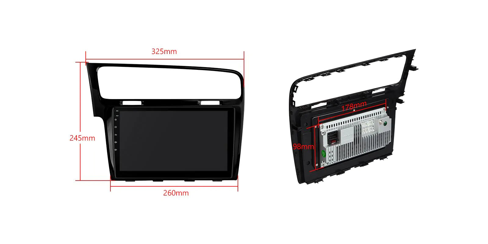 VW Golf 7 Car Stereo and Navigation with Apple CarPlay & Android Auto | Black | Pro