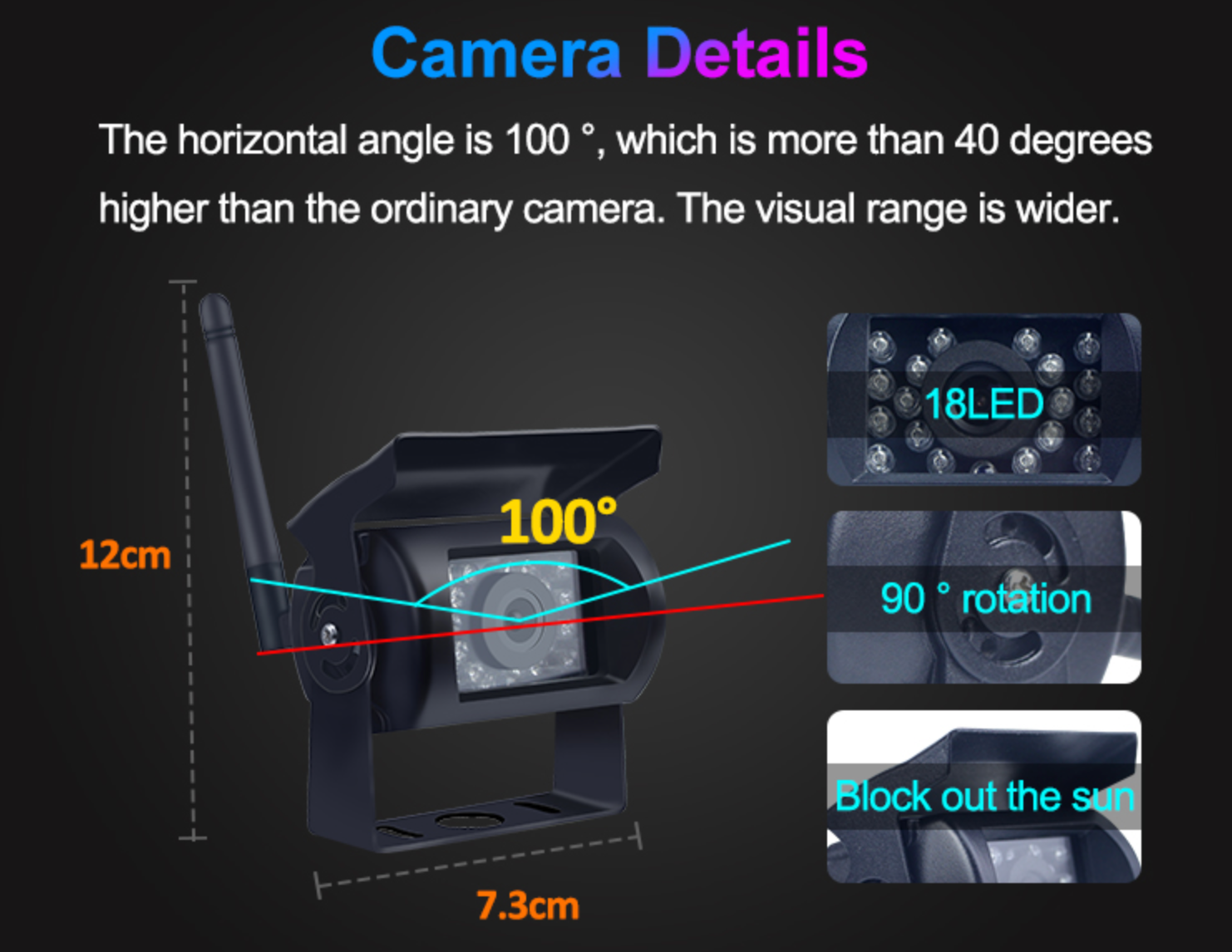 Wireless Rear View Camera Set 300M | Truck | Camper | Boat | Tractor