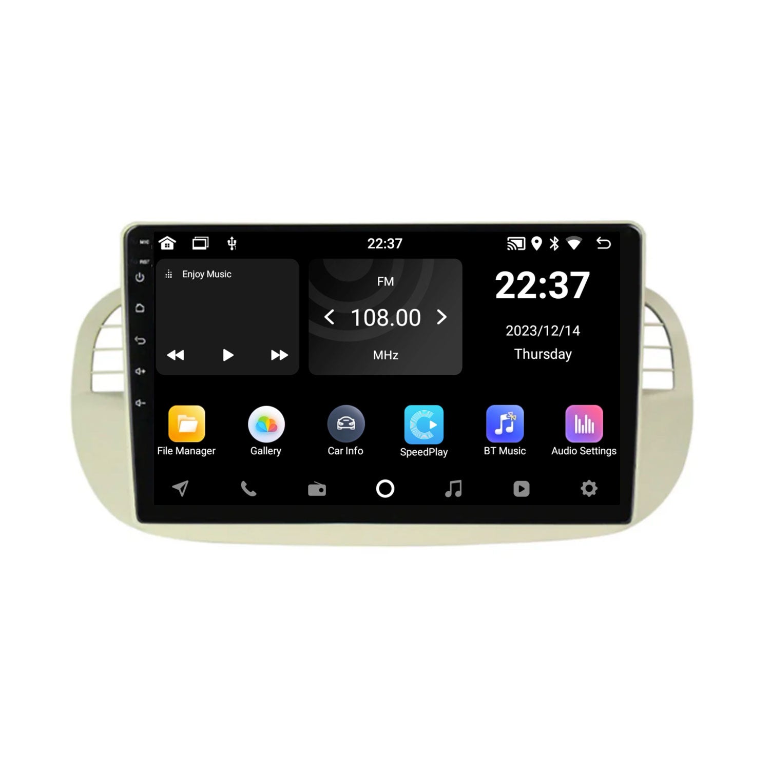 Fiat 500 Car Stereo and Navigation with Apple CarPlay & Android Auto | White | Core