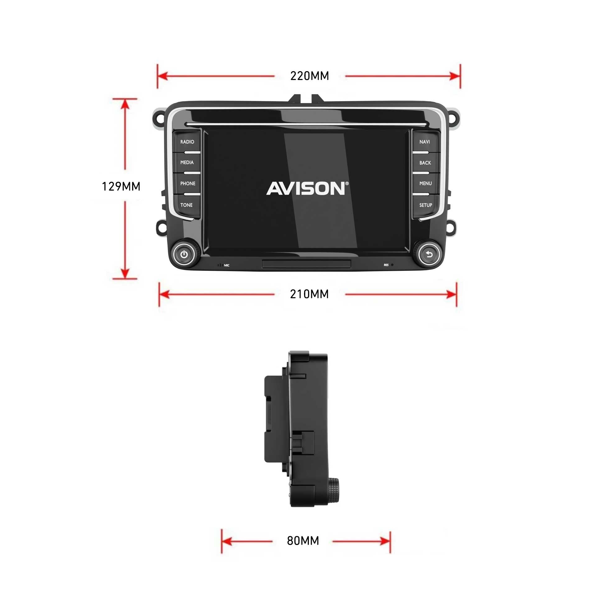 Navigation for VW Seat & Skoda 7" | Compact | Carplay | Android Auto | DAB+ | 64GB