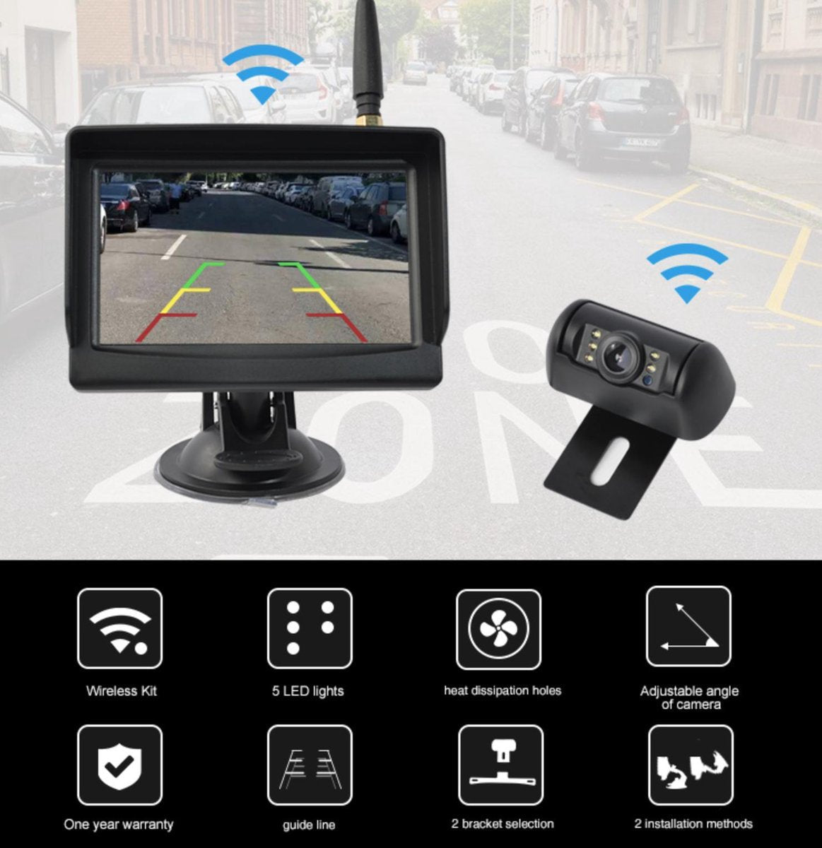 Wireless Reversing Camera Set | Car | Caravan | SUV | Universal | 20M